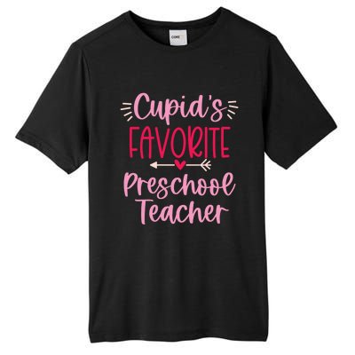 Cute Cupid's Favorite Preschool Teacher Valentine's Day Gift Tall Fusion ChromaSoft Performance T-Shirt