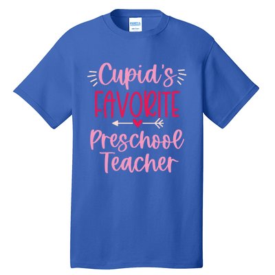 Cute Cupid's Favorite Preschool Teacher Valentine's Day Gift Tall T-Shirt