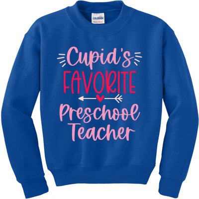 Cute Cupid's Favorite Preschool Teacher Valentine's Day Gift Kids Sweatshirt