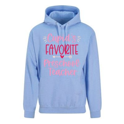 Cute Cupid's Favorite Preschool Teacher Valentine's Day Gift Unisex Surf Hoodie