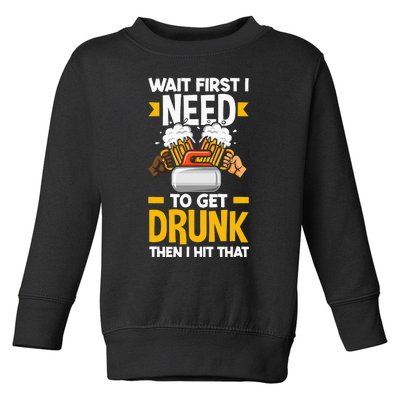 Curling Curler Funny Curl Need To Get Drunk Toddler Sweatshirt