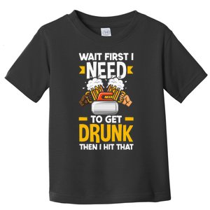 Curling Curler Funny Curl Need To Get Drunk Toddler T-Shirt