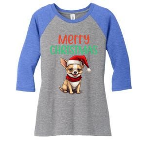 Chihuahua Christmas Funny Dog Santa Xmas Chihuahua Puppy Cool Gift Women's Tri-Blend 3/4-Sleeve Raglan Shirt