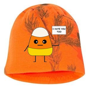 Candy Corn Funny I Hate You Too Team CandyCorn Kati - Camo Knit Beanie