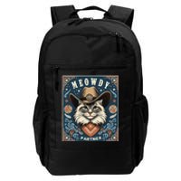 Cat Cowboy Funny Mashup Meowdy Partner Poster Western Daily Commute Backpack