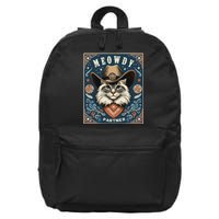 Cat Cowboy Funny Mashup Meowdy Partner Poster Western 16 in Basic Backpack