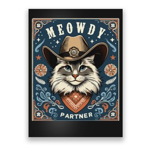 Cat Cowboy Funny Mashup Meowdy Partner Poster Western Poster