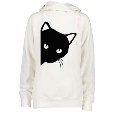 Cute Cat Face Womens Funnel Neck Pullover Hood