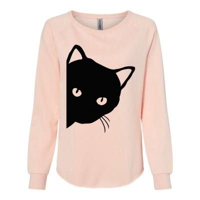 Cute Cat Face Womens California Wash Sweatshirt