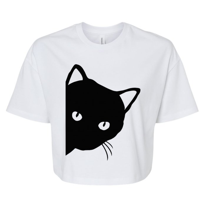 Cute Cat Face Bella+Canvas Jersey Crop Tee