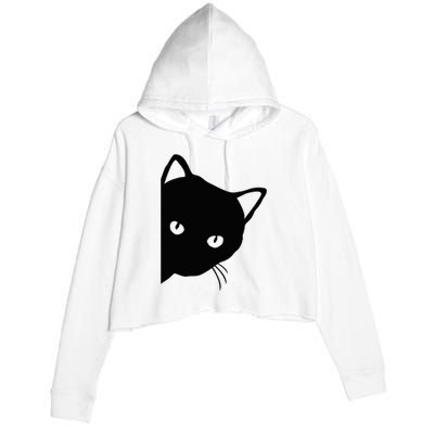 Cute Cat Face Crop Fleece Hoodie