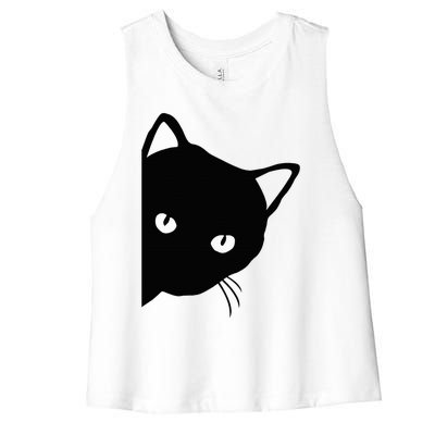 Cute Cat Face Women's Racerback Cropped Tank