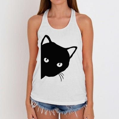 Cute Cat Face Women's Knotted Racerback Tank