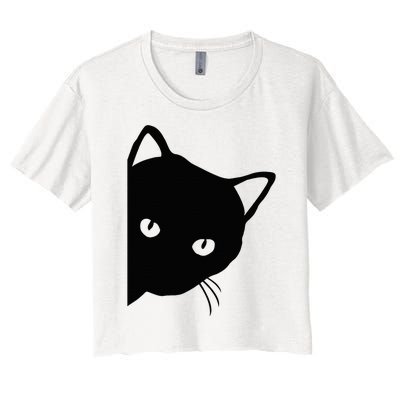 Cute Cat Face Women's Crop Top Tee