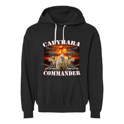 Capybara Commander Funny Capybara Warrior Garment-Dyed Fleece Hoodie