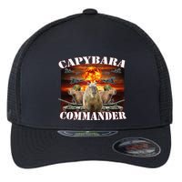 Capybara Commander Funny Capybara Warrior Flexfit Unipanel Trucker Cap