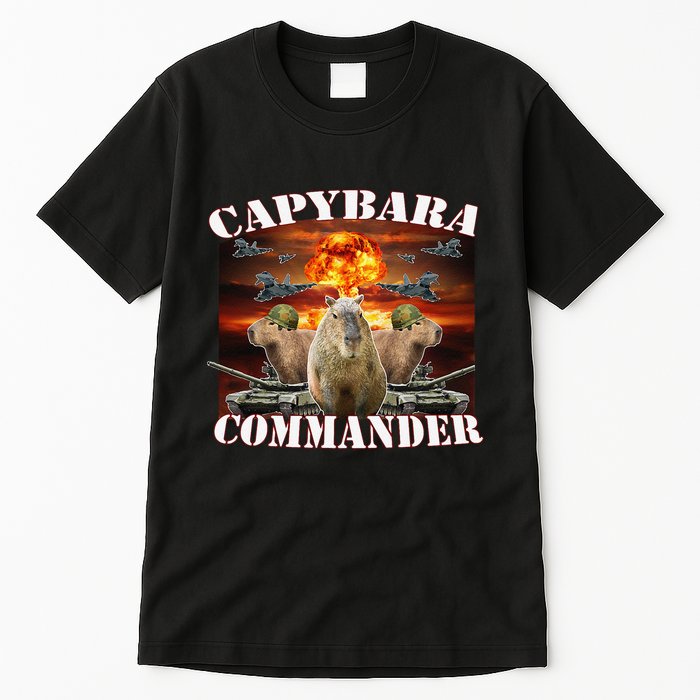 Capybara Commander Funny Capybara Warrior Tall T-Shirt