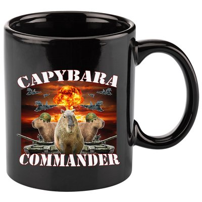Capybara Commander Funny Capybara Warrior 11oz C Handle Ceramic Mug
