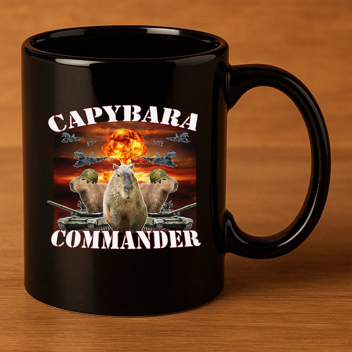 Capybara Commander Funny Capybara Warrior 11oz C Handle Ceramic Mug
