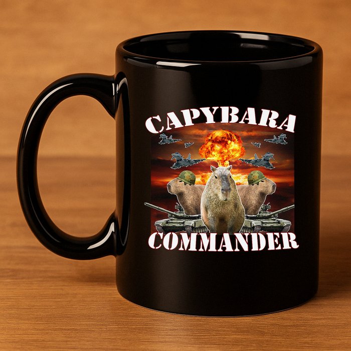 Capybara Commander Funny Capybara Warrior 11oz C Handle Ceramic Mug