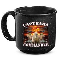 Capybara Commander Funny Capybara Warrior 15oz Campfire Ceramic Mug