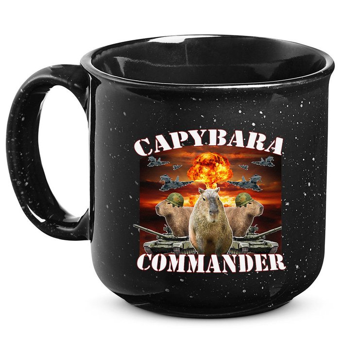 Capybara Commander Funny Capybara Warrior 15oz Campfire Ceramic Mug