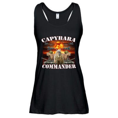 Capybara Commander Funny Capybara Warrior Ladies Essential Flowy Tank