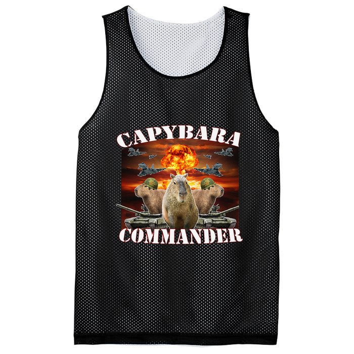 Capybara Commander Funny Capybara Warrior Mesh Reversible Basketball Jersey Tank