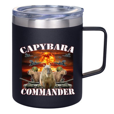 Capybara Commander Funny Capybara Warrior 12oz Stainless Steel Coffee Mug
