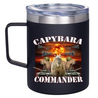 Capybara Commander Funny Capybara Warrior 12oz Stainless Steel Coffee Mug
