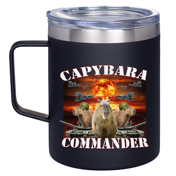 Capybara Commander Funny Capybara Warrior 12oz Stainless Steel Coffee Mug