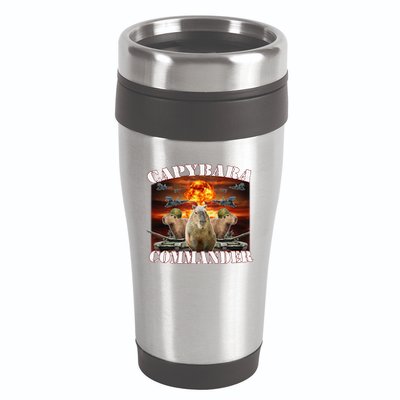 Capybara Commander Funny Capybara Warrior 16oz Travel Tumbler