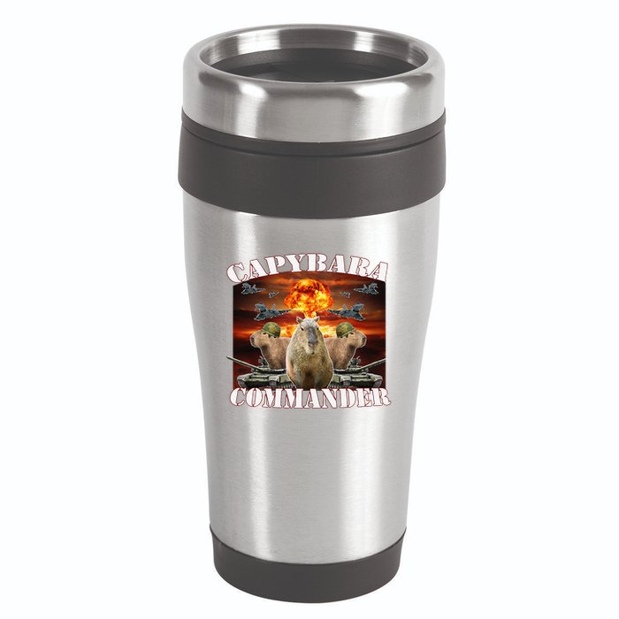 Capybara Commander Funny Capybara Warrior 16oz Travel Tumbler