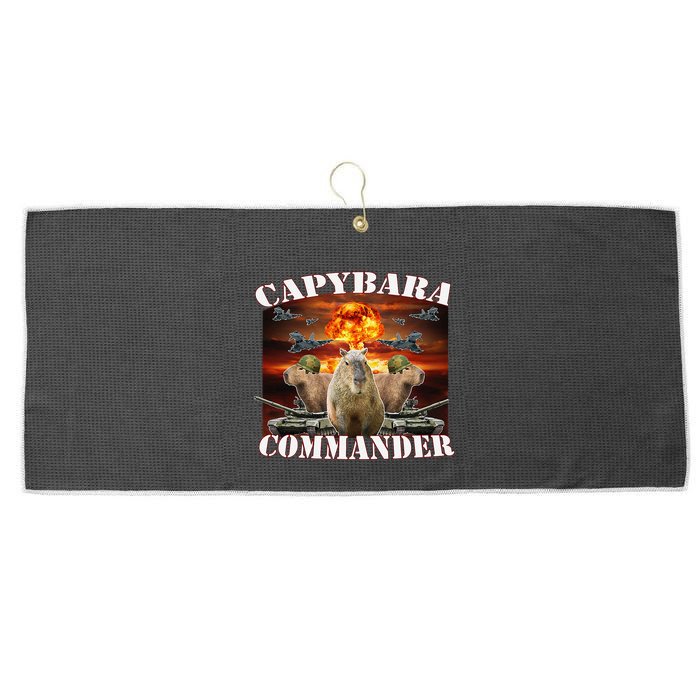 Capybara Commander Funny Capybara Warrior Large Microfiber Waffle Golf Towel