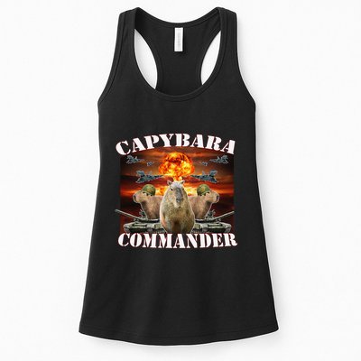 Capybara Commander Funny Capybara Warrior Womens Tank Top