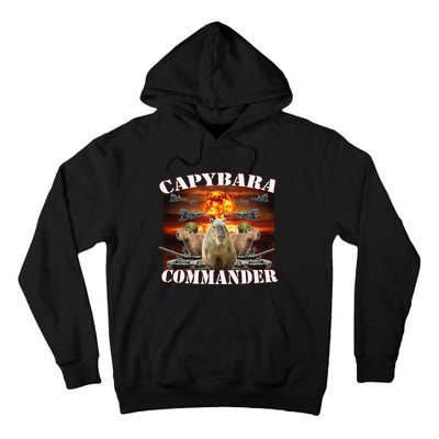 Capybara Commander Funny Capybara Warrior Tall Hoodie