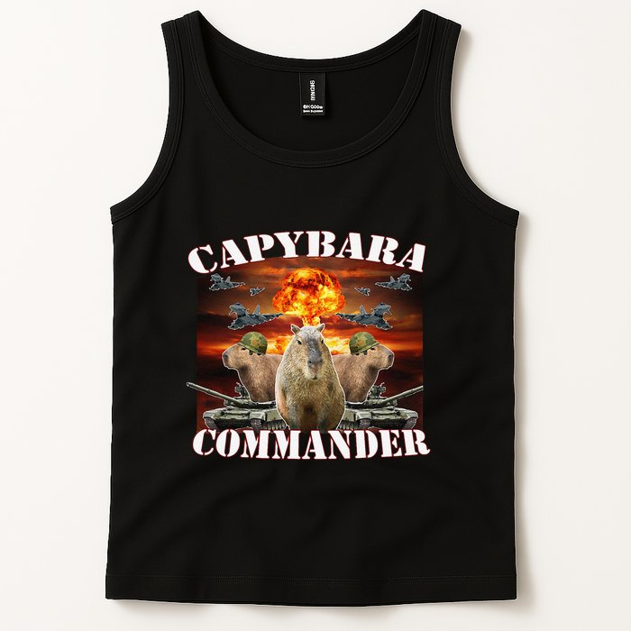 Capybara Commander Funny Capybara Warrior Tank Top