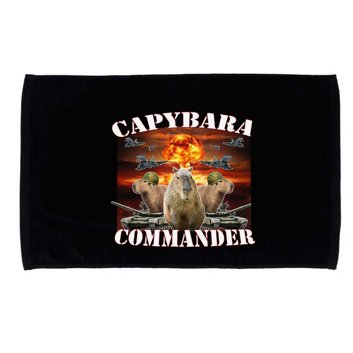 Capybara Commander Funny Capybara Warrior Microfiber Hand Towel