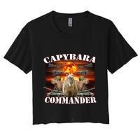 Capybara Commander Funny Capybara Warrior Crop Top