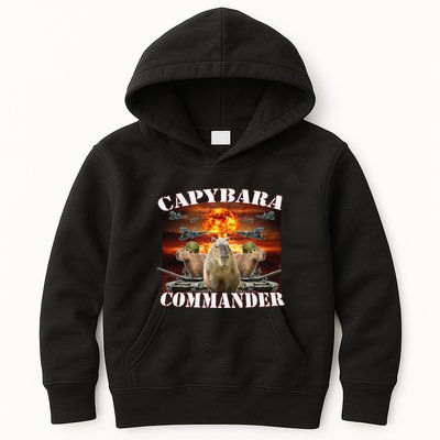 Capybara Commander Funny Capybara Warrior Kids Hoodie