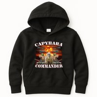 Capybara Commander Funny Capybara Warrior Kids Hoodie