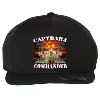 Capybara Commander Funny Capybara Warrior Wool Snapback Cap