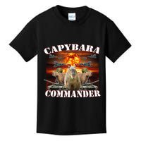 Capybara Commander Funny Capybara Warrior Kids T-Shirt
