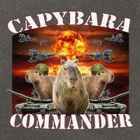 Capybara Commander Funny Capybara Warrior Cotton Canvas Backpack