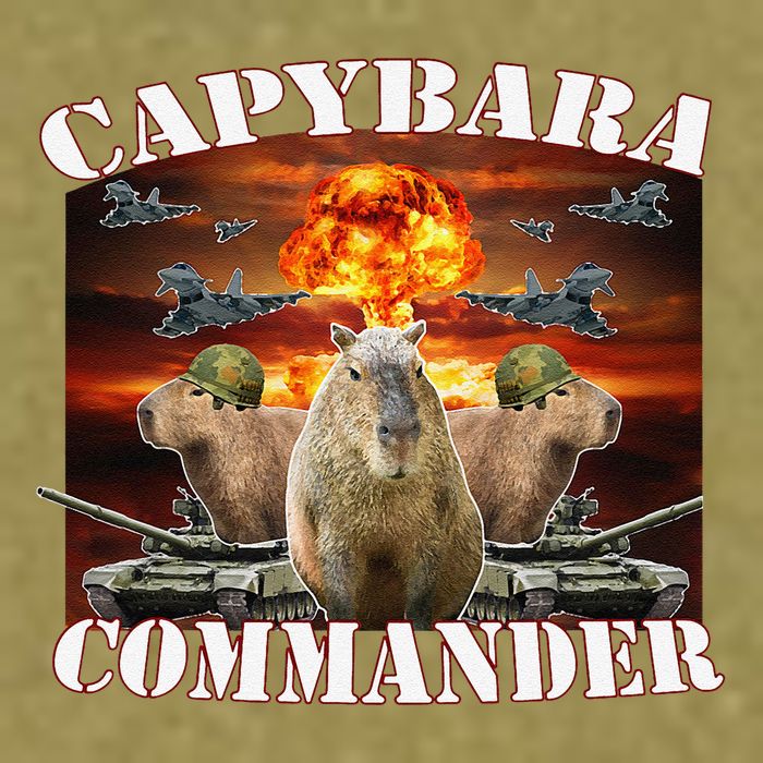 Capybara Commander Funny Capybara Warrior Garment-Dyed Women's Muscle Tee