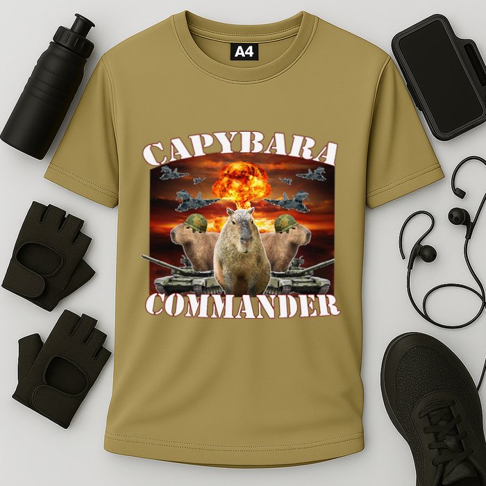 Capybara Commander Funny Capybara Warrior Performance Shirt