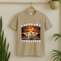 Capybara Commander Funny Capybara Warrior T-Shirt