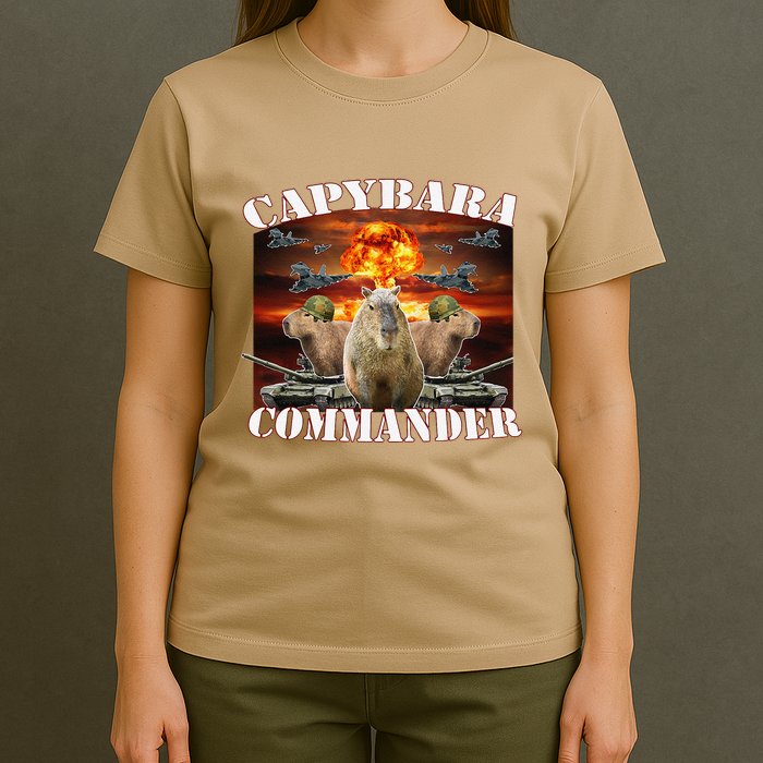 Capybara Commander Funny Capybara Warrior T-Shirt