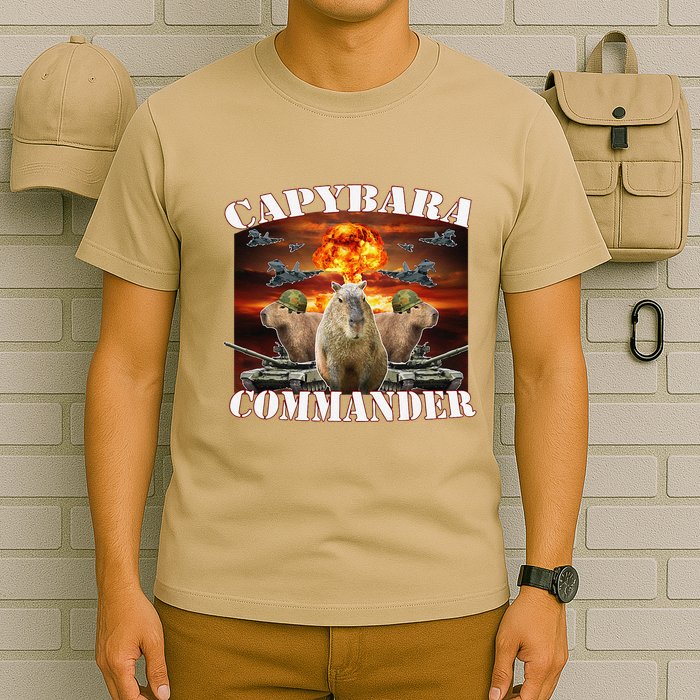 Capybara Commander Funny Capybara Warrior T-Shirt