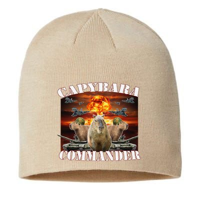 Capybara Commander Funny Capybara Warrior Sustainable Beanie